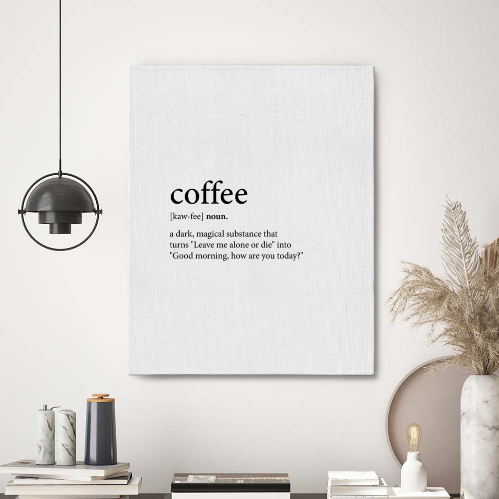 Coffee Woordenboek op Canvas